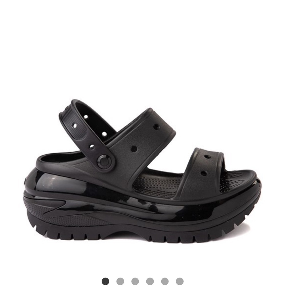 NWT BLACK CROCS classic mega crush sandal